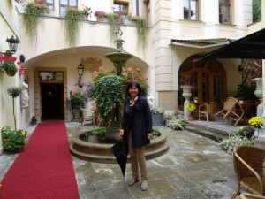 In courtyard of our hotel